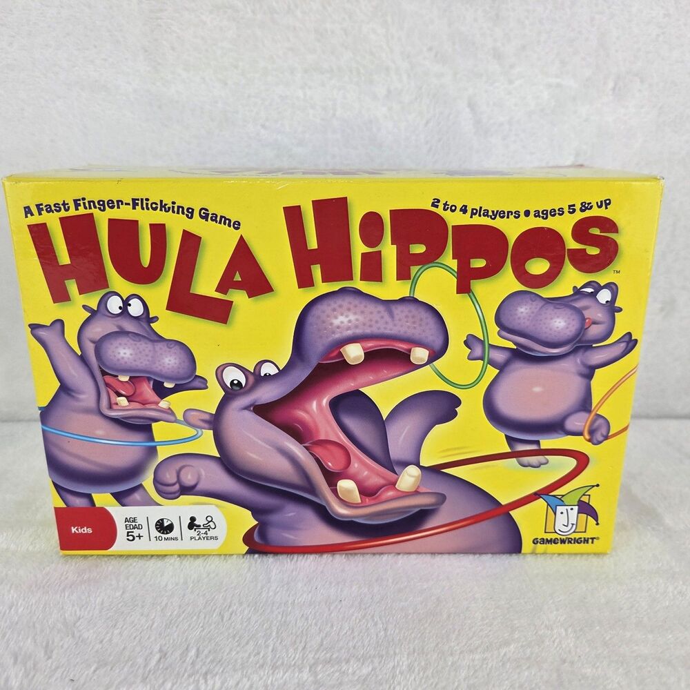 Hula Hippos Finger Flicking Game 2008 Gamewright Fun Family Kids 100% COMPLETE